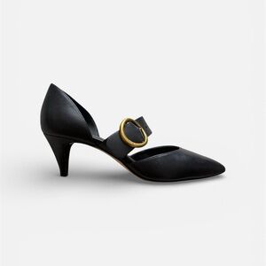 MICHAEL Michael Kors Black Heels with Gold Buckle